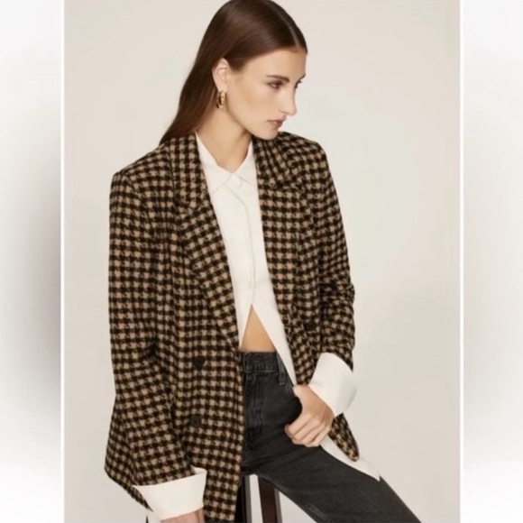 BlankNYC Book Club Houndstooth Blazer Women L Academia Preppy Businesswoman - Picture 2 of 11